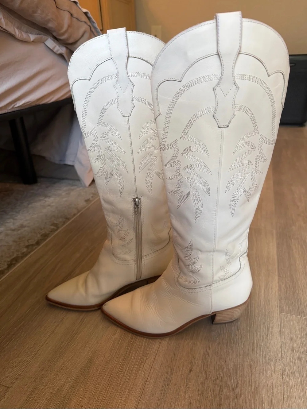 Dolce Vita White Over-the-Knee Western Boots